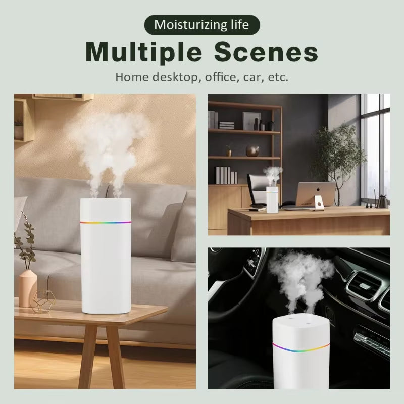 Air Humidifier Double Spray Port Essential Oil Aromatherapy Humidifier Mute Atomizer Colorful Lights Humidifier Heavy Fog Home